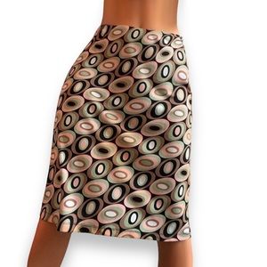 🫒 Y2k New York & Company Midi Abstract Skirt Size S
